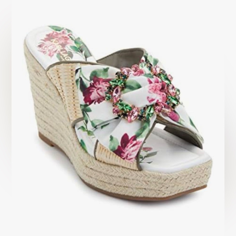 BEAUTIFUL KARL LAGERFELD CARISA WEDGE - 8.5 - LIKE NEW